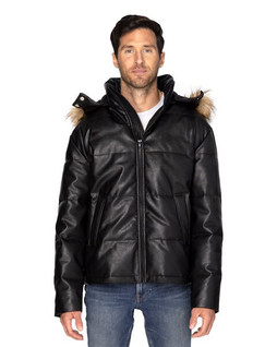 Threadfast 397J - Unisex Vegan Leather Puffer Jacket