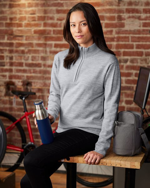 Harriton M421 - Unisex Pilbloc Quarter-Zip Sweater