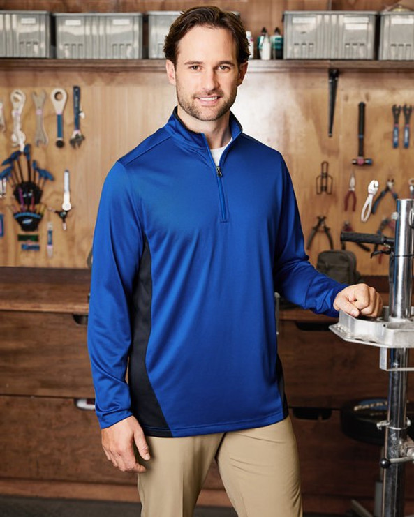 Harriton M786 - Men's Flash Snag Protection Plus IL Colorblock Quarter-Zip