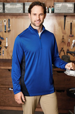 Harriton M786 - Mens Flash Snag Protection Plus IL Colorblock Quarter-Zip