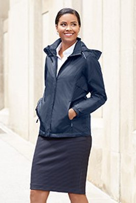 CORE365 78185 - Chaqueta Impermeable Ligera para Mujer con Capucha Ajustable