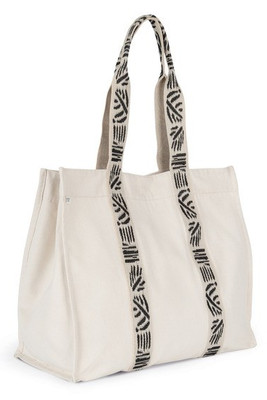 Kimood KINS114 - Grand sac shopping recyclé à soufflet