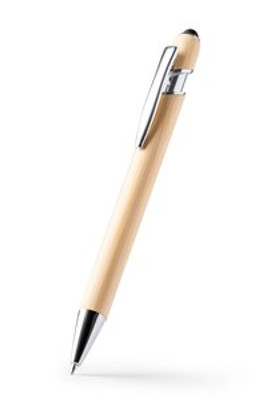 VAREL The pen with bamboo body and push button in metallic finish is an elegant and natural option for your writing activities - EgotierPro BL1245