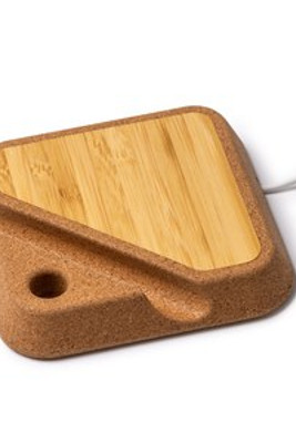 BRIAN: Bamboo & Cork Wireless Charger - EgotierPro CR1092