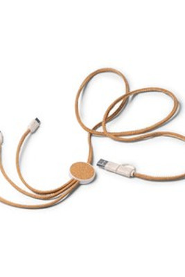 METRIK 5-in-1 Charger Cable w/Cork & Wheat - EgotierPro CR1094