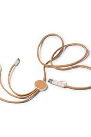 METRIK 5-in-1 Charger Cable w/Cork & Wheat - EgotierPro CR1094
