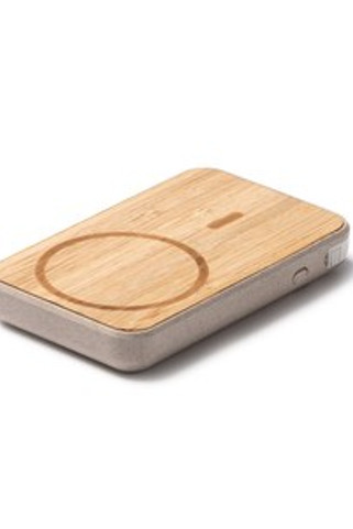BRENER 5000mAh Bamboo/Wheat Wireless Charger - EgotierPro PB1054