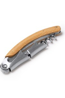 RICAL Stainless Steel Corkscrew w/Bamboo Handle - EgotierPro SC1189