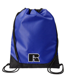 Russell Athletic UB84UCS - Textured Poly Rope Cinch Backpack with Embroidered Patch