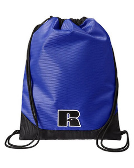 Russell Athletic UB84UCS - Textured Poly Rope Cinch Backpack with Embroidered Patch