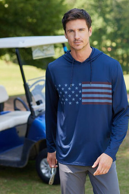 Puma Golf 537474 - Mens Volition Striped Hooded Pullover