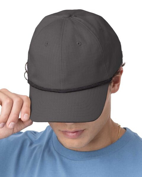 Big Accessories BA640 - Vintage Rope Trim Cotton Ripstop Cap
