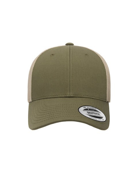 Big Accessories BA710 - Two-Tone Corduroy Cap - Cream/Olive