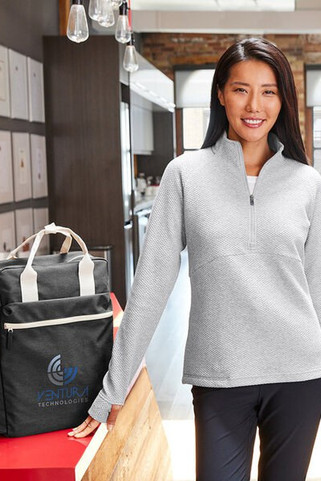 North End NE725W - Ladies Spirit Textured Quarter-Zip