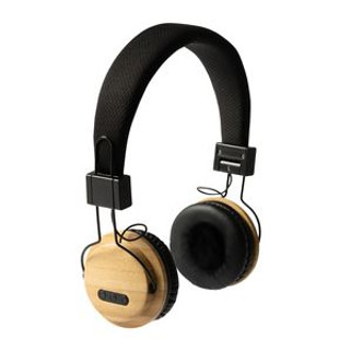 TANGO Adjustable wireless headphones in bamboo and RPET fabric - EgotierPro HP3042
