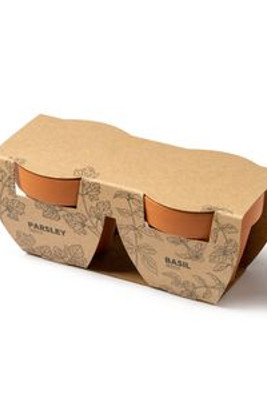 TULSY Set of two flower pots with parsley and  basil seeds - EgotierPro MC1037