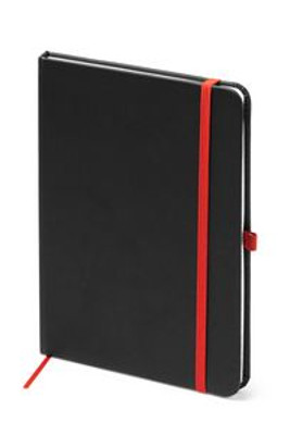 PIANA A5 notebook with hard covers in black PU - EgotierPro NB7987