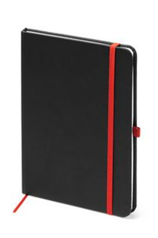 PIANA A5 notebook with hard covers in black PU - EgotierPro NB7987