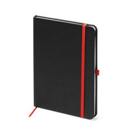 PIANA A5 notebook with hard covers in black PU - EgotierPro NB7987