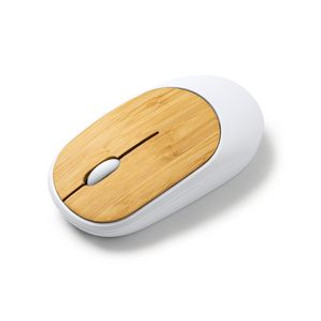 REMY Wireless mouse in bamboo and recycled ABS with precision optical sensor - EgotierPro RT3049
