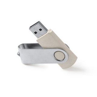 VENAK Pamięć USB wykonana z włókna pszennego z metalowym obrotowym klipsem - EgotierPro US4194