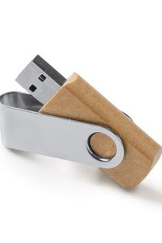 VIBO USB-Speicherstick aus recyceltem Karton mit drehbarem Metallclip - EgotierPro US4196