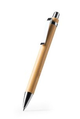 DAVOS Bamboo ball pen with push button and metal details - EgotierPro BL7986