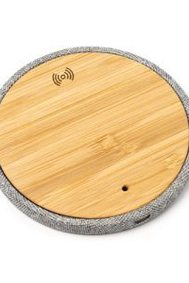 SIBON Wireless charger with main structure in bamboo and RPET fabric - EgotierPro CR2988