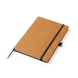 KORUM A5 notebook with hard covers in recycled leather - EgotierPro NB7974