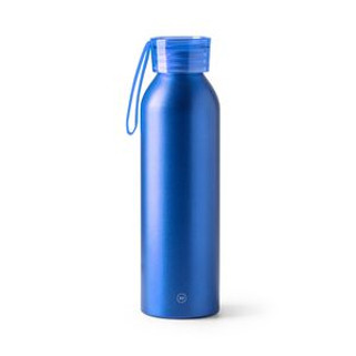 LEWIK Recycled aluminium bottle with cap and matching carrying strap - EgotierPro BI4212