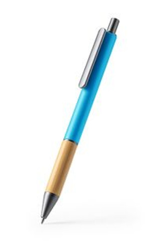 PENTA Metal ball pen in matt finish with bamboo grip and dark colour details - EgotierPro BL7982