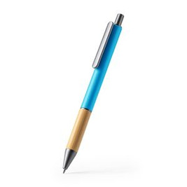 PENTA Metal ball pen in matt finish with bamboo grip and dark colour details - EgotierPro BL7982