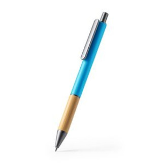 PENTA Metal ball pen in matt finish with bamboo grip and dark colour details - EgotierPro BL7982