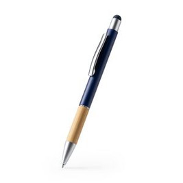 OLTEN Metal ball pen in matt finish with bamboo grip and touch pointer - EgotierPro BL7990