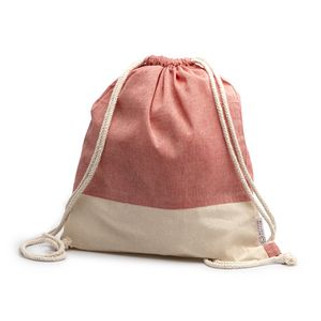 LUANDA Drawstring bag made of recycled cotton in a heather finish design and 120 gsm natural cotton - EgotierPro MO7091