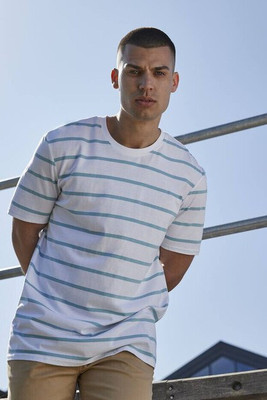 Front row FR136 - Heavyweight Relaxed Fit Striped Cotton Tee