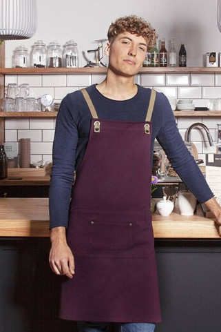 KARLOWSKY KYLS39 - Tablier Professionnel à Bretelles Croisées avec Poches