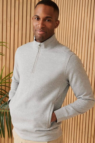 HENBURY HY842 - UNISEX SUSTAINABLE 1/4 ZIP SWEATSHIRT