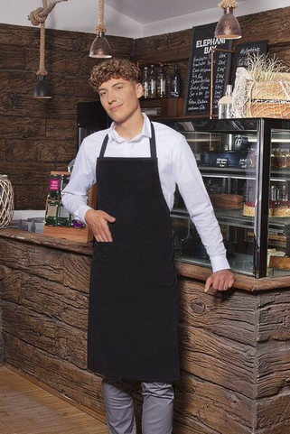 KARLOWSKY KYLS7 - Tablier à bavette en polycoton avec poche