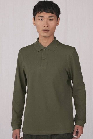 B&C BCU425 - Langärmeliges Poloshirt aus feinem Piqué