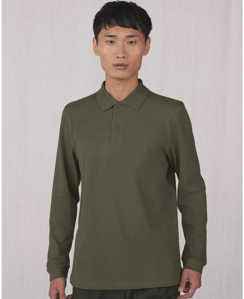 B&C BCU425 - Long-sleeved fine piqué poloshirt