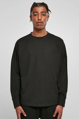 BUILD YOUR BRAND BY198 - OVERSIZED CUT ON SLEEVE LONGSLEEVE