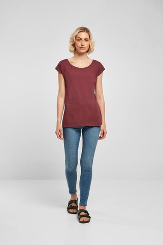 BUILD YOUR BRAND BYB013 - LADIES WIDE NECK TEE