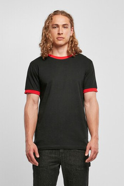 BUILD YOUR BRAND BYB022 - Kontrastfarbener Baumwoll-Ringelshirt