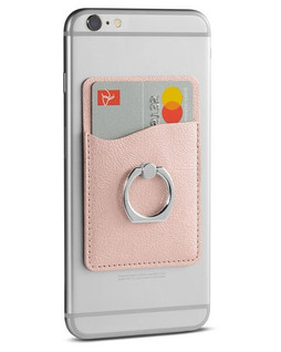 Leeman LG257 - Shimmer Card Holder With Metal Ring Phone Stand