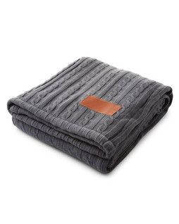 Leeman LG317 - Cable Knit Sherpa Throw