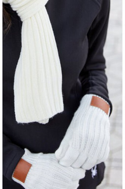 Leeman LG306 - Acrylic Rib Knit Gloves with PU Wrist Patch
