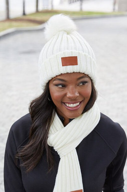 Leeman LG303 - Knit Beanie With Fur Pom Pom