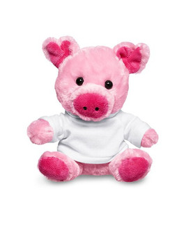 Prime Line TY6031 - 7" Plush Pig With T-Shirt