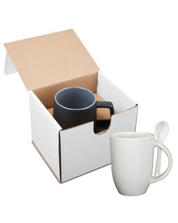 Prime Line GCM124 - 12oz Dapper Ceramic Mug With Spoon In Mailer